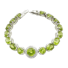 Lắc tay đá Peridot vàng trắng 18k EVT