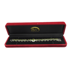 Lắc tay đá Peridot vàng trắng 18k EVT